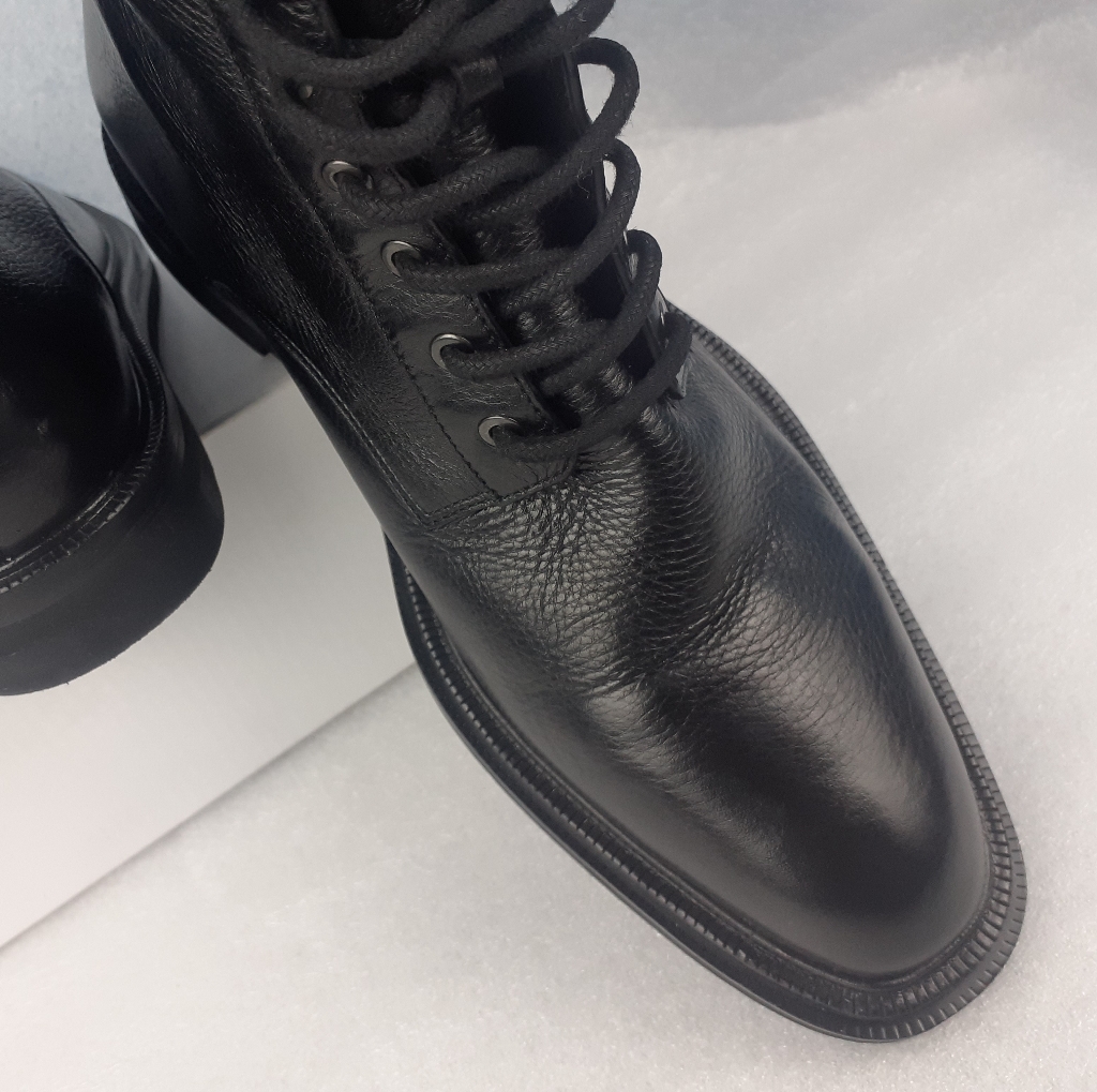 Leather Boot,100% Leather In & Out Cushioned Low Heel Lightweight Combat Boot 6